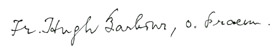 Signature of Father Hugh Barbour