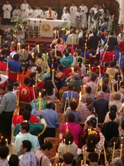 Celebrating the traditional candle fiesta in Merida Diocese