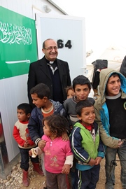 Fr. Khalil Jaar with refugee children