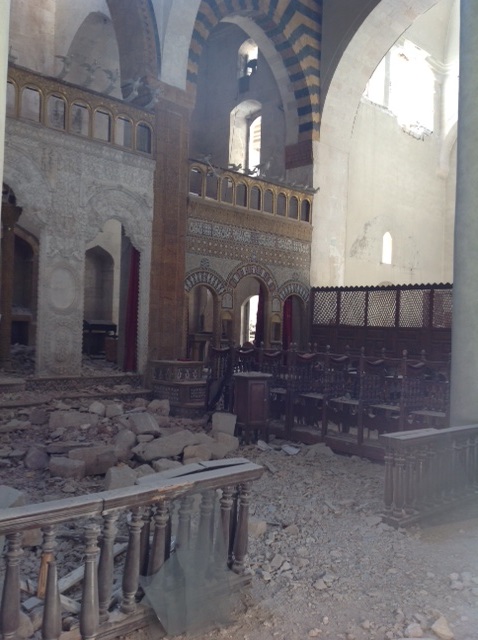 Fresh damage to church in Aleppo.jpg