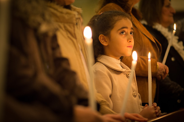 Girl in Church with Candle