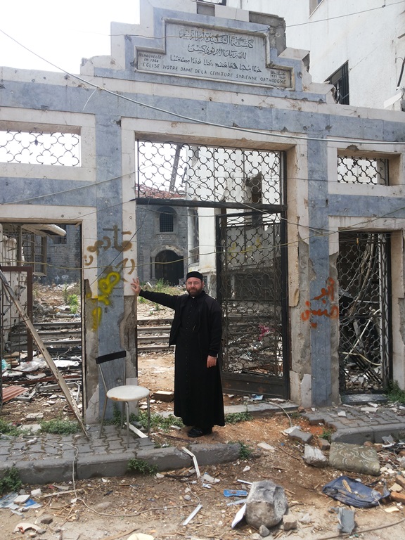 Remains of St. Mary's, Syrian Orthodox church in Homs, Syria