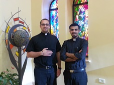 Seminarians in the chapel of the Latin seminary