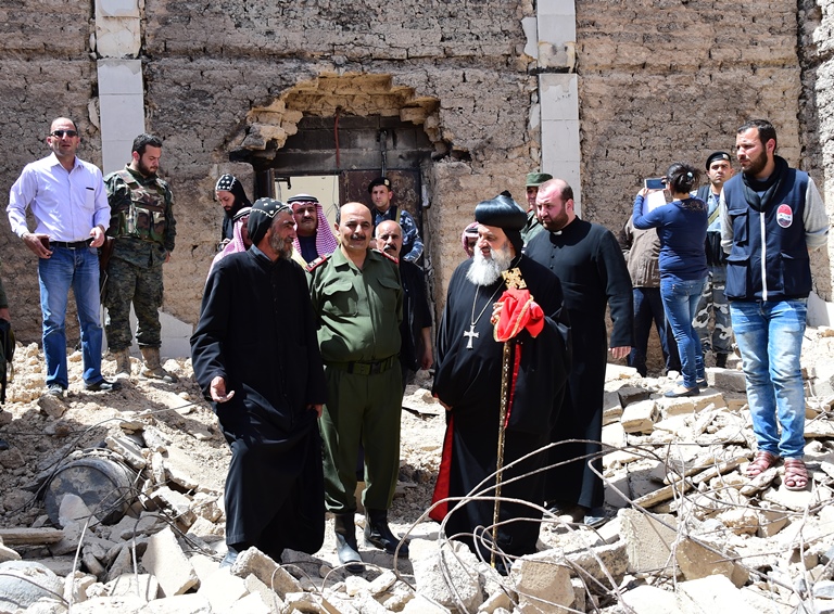 Syriac Orthodox Patriarch Ignatius Aphrem II visiting Al Qar