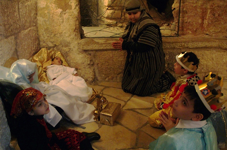 The Nativity play in Bethlehem's Church of of the Nativity,